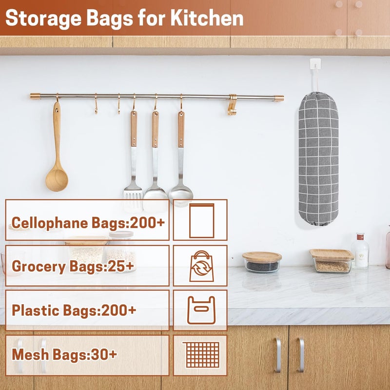 SWISSELITE 2Pcs Plastic Bag Holder, Reusable Plastic Bag Organizer Wall Mount, Large Grocery Bag Storage Dispenser, 22x9 IN - Image 4
